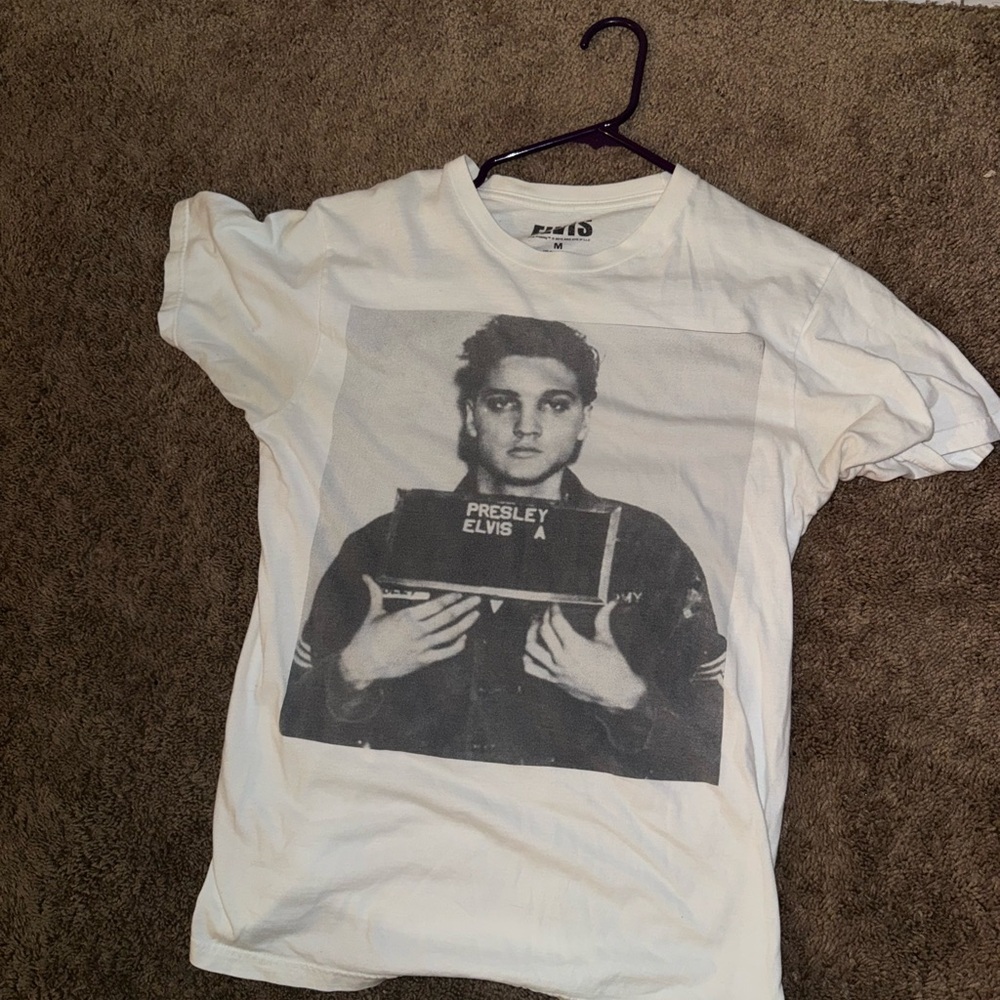 White Elvis Presley Graphic T-Shirt